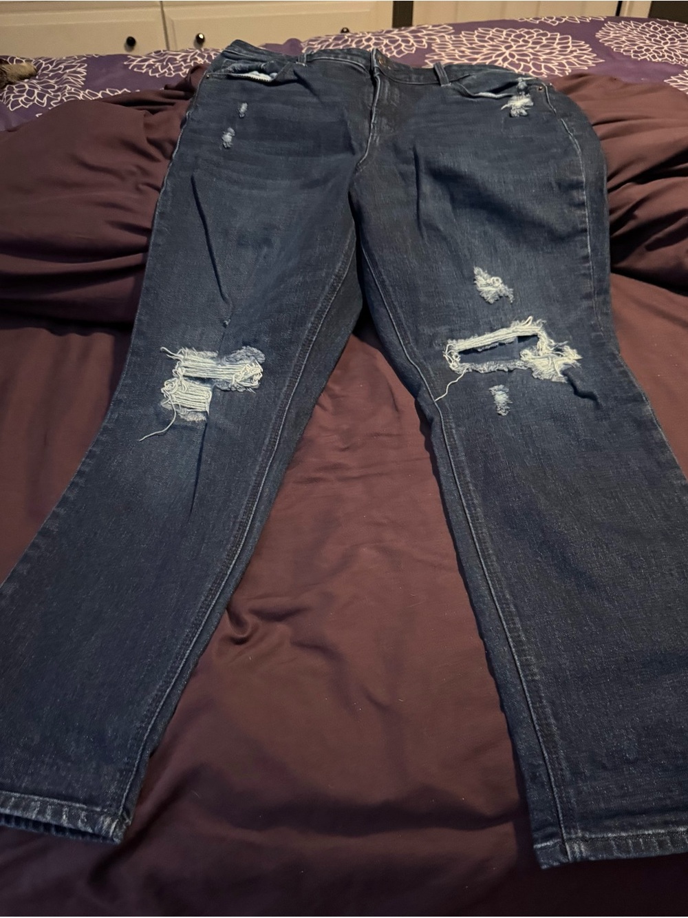 Old Navy Dark Blue Ripped Skinny Jeans